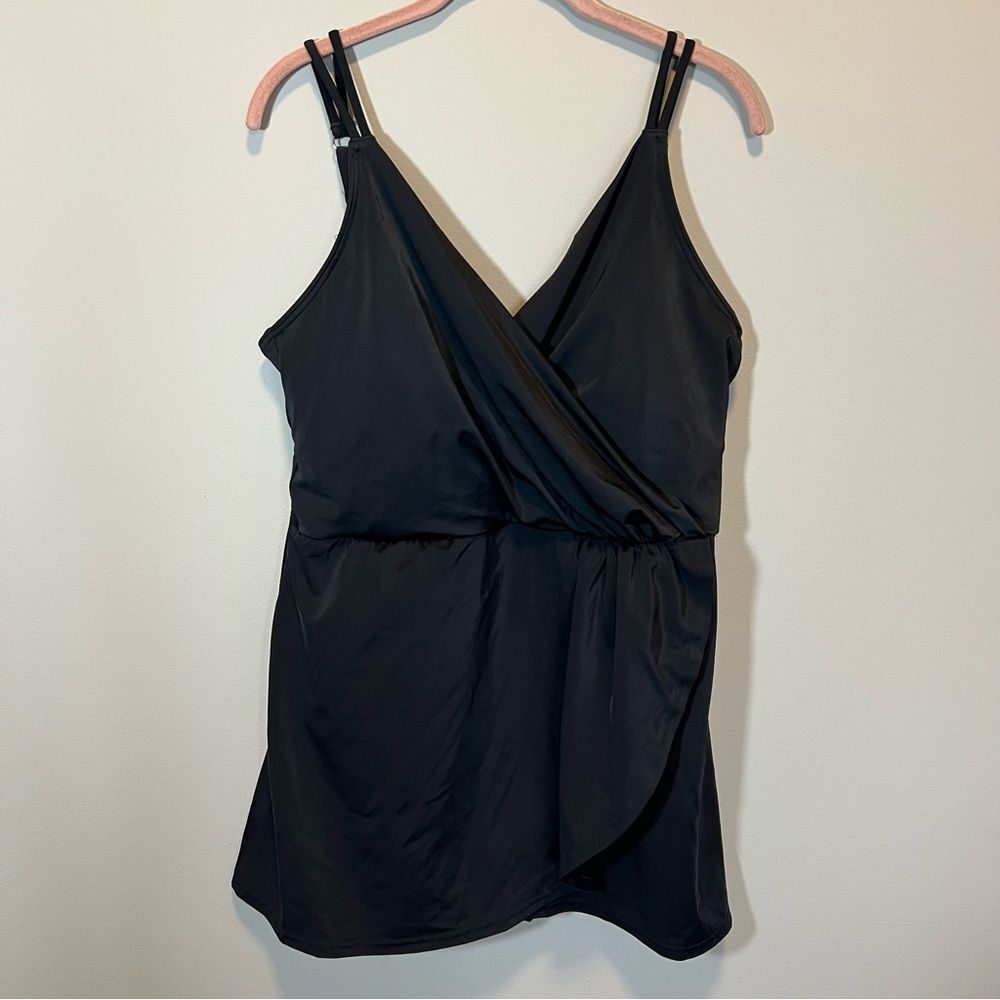 Lands’ End Black Swim Dress Swimsuit‎ Large 14-16